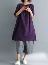 Load image into Gallery viewer, Short sleeve round neck tunic shirts