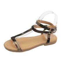 Load image into Gallery viewer, Womens Vintage Roman Flat Leopard Print Beach Sandals