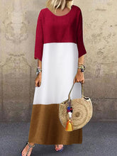 Load image into Gallery viewer, Contrast cotton and linen dress