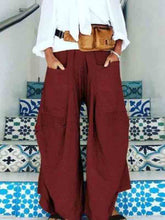 Load image into Gallery viewer, Wide irregular pants with large linen pockets