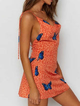 Load image into Gallery viewer, Vestido ajustado de cintura alta con estampado de mariposas