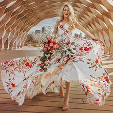 Load image into Gallery viewer, Vestido sin mangas con estampado de playa Boho Vacation