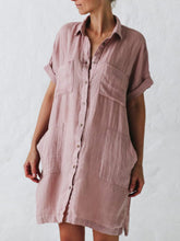 Load image into Gallery viewer, Vestido casual de manga corta con cuello en V para mujer