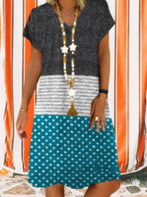 Load image into Gallery viewer, Vestido de manga corta estampado para mujer