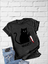 Load image into Gallery viewer, Cat Letters Printed Casual Fashion Simple Camiseta para mujer