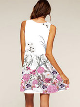 Load image into Gallery viewer, Vestido feminino sem mangas com estampa borboleta