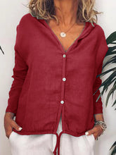 Load image into Gallery viewer, Camisa casual de manga comprida com capuz para mulheres