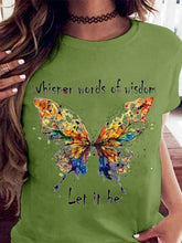 Load image into Gallery viewer, Camiseta feminina com estampa de borboleta
