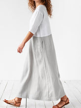 Load image into Gallery viewer, Vestido comprido em bloco com mangas 3/4