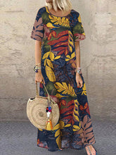 Load image into Gallery viewer, Vestido largo e confortável em algodão e linho da moda para senhora.