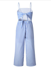 Load image into Gallery viewer, Long striped cotton and linen jumpsuit