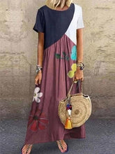 Load image into Gallery viewer, Vestido estampado con costuras geométricas para mujer