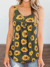 Load image into Gallery viewer, Camiseta de tirantes casual sin mangas con estampado de girasol