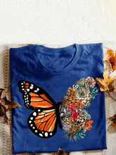 Load image into Gallery viewer, Camiseta de manga curta com estampa borboleta