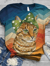 Load image into Gallery viewer, Camiseta feminina de algodão com gola redonda