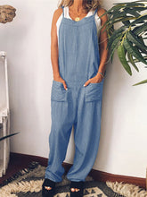 Load image into Gallery viewer, Women's wide striped tie jumpsuit