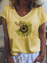 Load image into Gallery viewer, Camiseta feminina de manga curta estampada casual