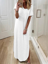 Load image into Gallery viewer, Vestido irregular com decote redondo e bainha lisa