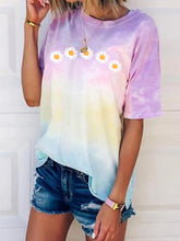 Load image into Gallery viewer, Women's Fashion Daisy Tie Dye Casual Short Sleeve T-Shirt