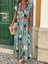 Load image into Gallery viewer, Vestido feminino boêmio com decote em V