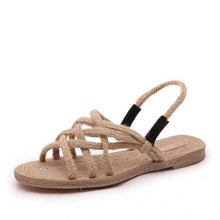 Load image into Gallery viewer, Women's Retro Linen Hand Woven Linen Beach Sandals