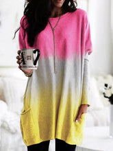 Load image into Gallery viewer, Camiseta casual de manga larga con degradado para mujer