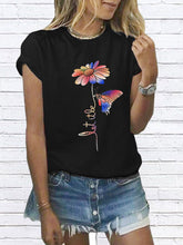 Load image into Gallery viewer, Camiseta con estampado de mariposas little daisy para mujer
