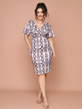 Load image into Gallery viewer, V Neck skirt Dress Plus Size Conventional cropping Floral animal conventional conventional printing Slightly stretchy Daily Holiday Party Workwear Going Out Cotton-Blend Spring Summer Autumn Sexy Retro Elegant