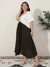 Load image into Gallery viewer, V Neck Long skirt Dress Plus Size Conventional cropping no conventional conventional Splice Non-stretchy Daily Holiday Workwear Going Out Cotton-Blend Spring Summer Autumn Casual Retro Elegant