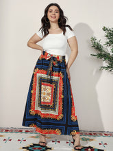 Load image into Gallery viewer, Long skirt Skirt Plus Size Conventional cropping Floral conventional conventional printing Non-stretchy Daily Holiday Workwear Going Out Cotton-Blend Spring Summer Autumn Winter Full Casual Bohemian Retro Elegant