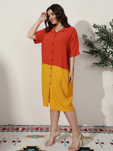 Load image into Gallery viewer, V Neck Long skirt Dress Plus Size Conventional cropping no conventional conventional Splice Non-stretchy Daily Holiday Workwear Going Out Cotton-Blend Spring Summer Autumn Casual Cute Retro street