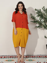 Load image into Gallery viewer, V Neck Long skirt Dress Plus Size Conventional cropping no conventional conventional Splice Non-stretchy Daily Holiday Workwear Going Out Cotton-Blend Spring Summer Autumn Casual Cute Retro street