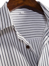Load image into Gallery viewer, Men's Short Sleeve Lapel Loose Striped Shirt