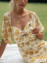 Load image into Gallery viewer, Dress V Neck Long skirt Conventional cropping plant conventional printing Micro-elasticity Daily Holiday Beach Polyester Summer Sexy Cute Elegant