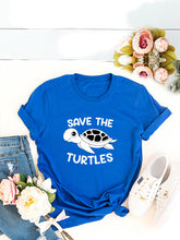 Load image into Gallery viewer, Camiseta de manga corta con estampado de tortuga