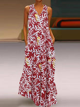 Load image into Gallery viewer, Women's Sleeveless Printed Linen and Cotton Pocket Dress