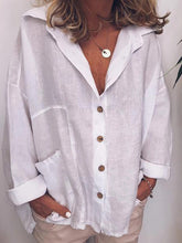 Load image into Gallery viewer, Camisa feminina de manga comprida solta
