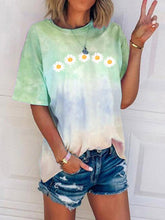 Load image into Gallery viewer, Women's Fashion Daisy Tie Dye Casual Short Sleeve T-Shirt