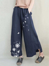 Load image into Gallery viewer, Calça casual reta de algodão e linho para mulher. Calça larga