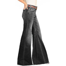 Load image into Gallery viewer, High-waisted palazzo jeans in elastic denim