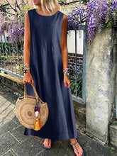 Load image into Gallery viewer, Vestido plissado com decote redondo