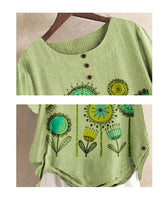 Load image into Gallery viewer, Short-sleeved shirt top in cotton and printed linen