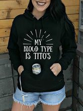 Load image into Gallery viewer, MEU TIPO DE SANGUE É TITO'S Letter Pocket Moletom Feminino