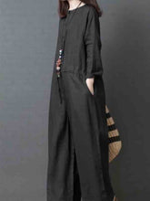 Load image into Gallery viewer, Long plain linen jumpsuit