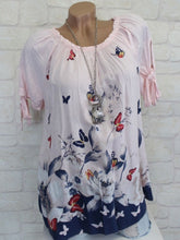 Load image into Gallery viewer, Women's Butterfly Print Half Sleeve Shirt