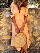 Load image into Gallery viewer, Vestido feminino de renda com decote em V