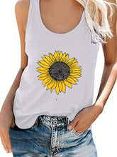 Load image into Gallery viewer, Cárdigan sin mangas con estampado de girasoles