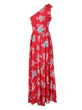 Load image into Gallery viewer, One Shoulder Floral Maxi Dress Evening Party Prom Dresses