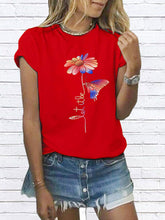 Load image into Gallery viewer, Camiseta con estampado de mariposas little daisy para mujer
