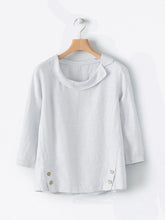 Load image into Gallery viewer, Women's cotton and linen button-down shirt